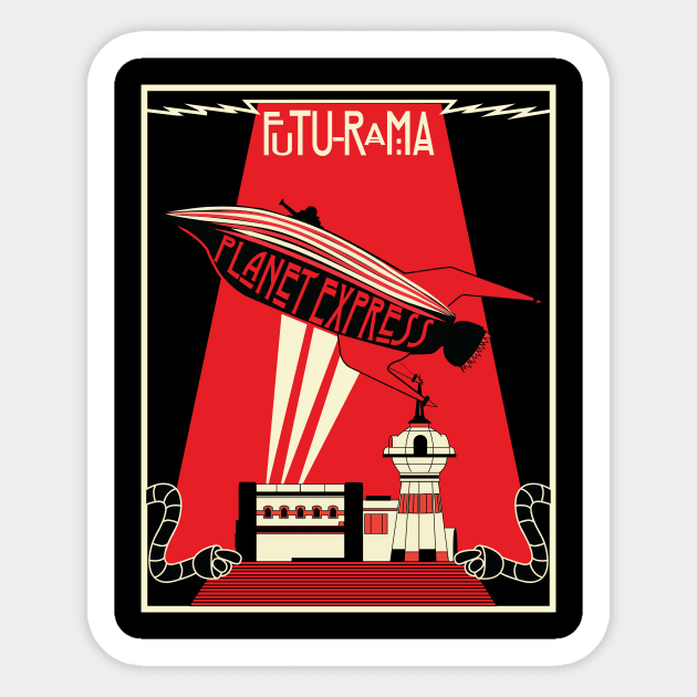 Futurama Mothership Sticker by Retro Meowster